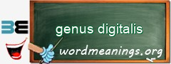 WordMeaning blackboard for genus digitalis